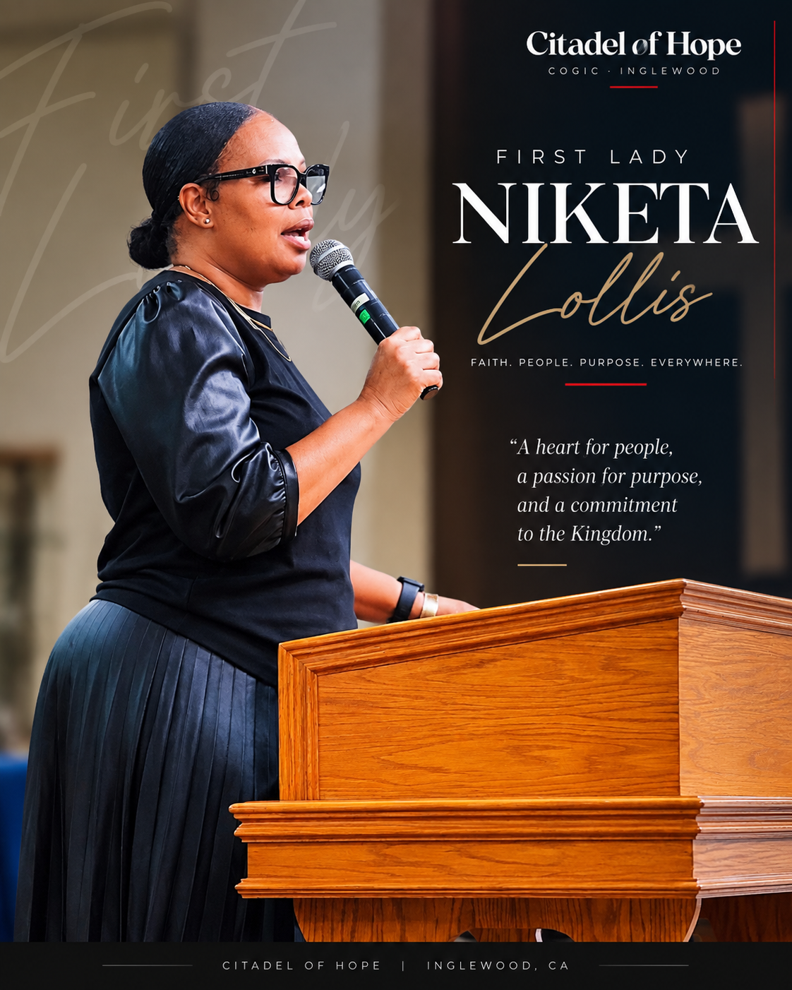 First Lady Niketa J. Lollis of Citadel of Hope Church of God in Christ in Inglewood, California